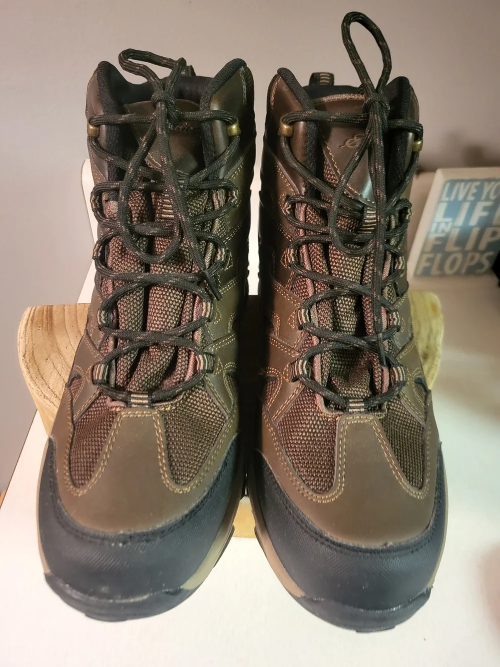Eddie Bauer Brown and Black Waterproof Hiking Boots